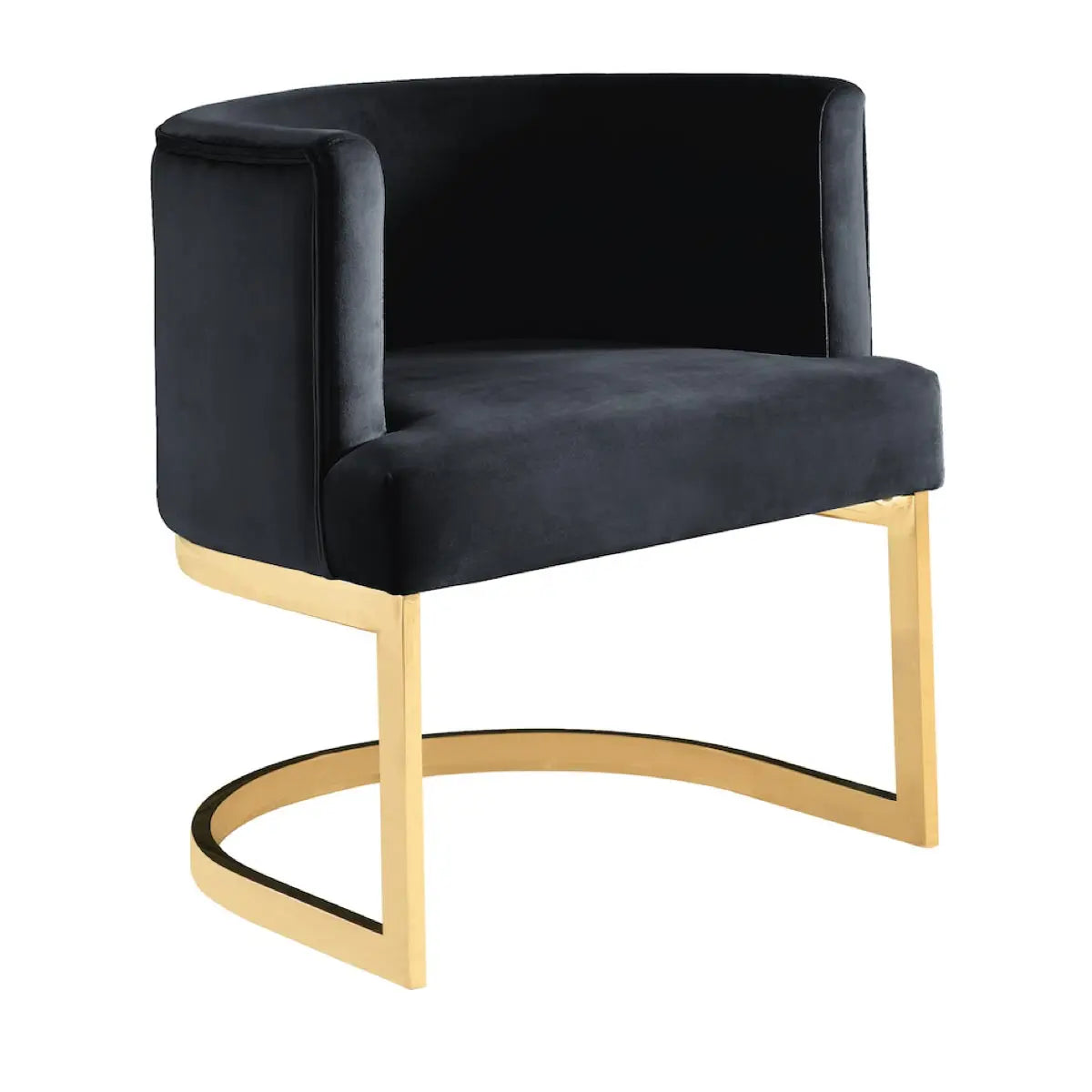 Holly Chair in Black Velvet W/Gold Frame Kwality