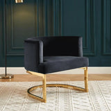 Holly Chair in Black Velvet W/Gold Frame Kwality