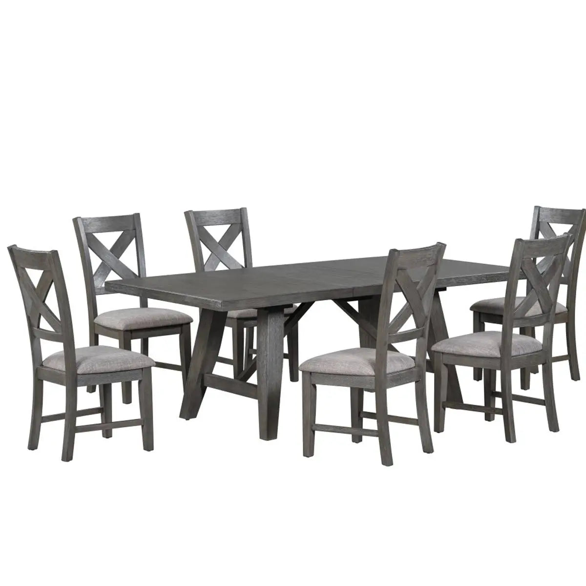 Jordan 7-Piece Dining Set in Grey Brassex