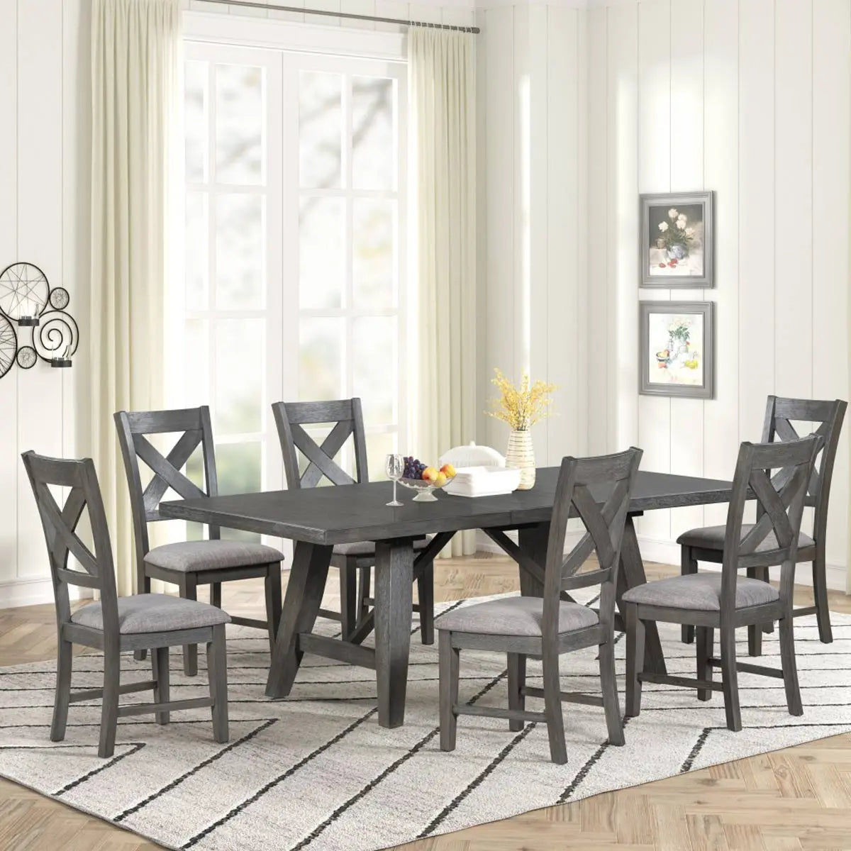 Jordan 7-Piece Dining Set in Grey | Complete Home