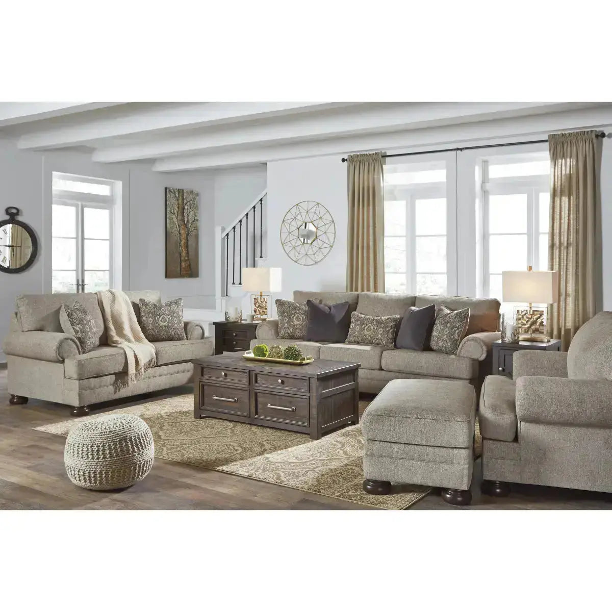 Ashley Kananwood Sofa Set in Oatmeal Signature Design by Ashley