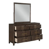 KENZO 6 pc Storaged Bedroom Set in Dark Walnut - Complete Home Furnish