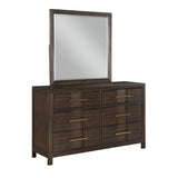 KENZO 6 pc Storaged Bedroom Set in Dark Walnut - Complete Home Furnish