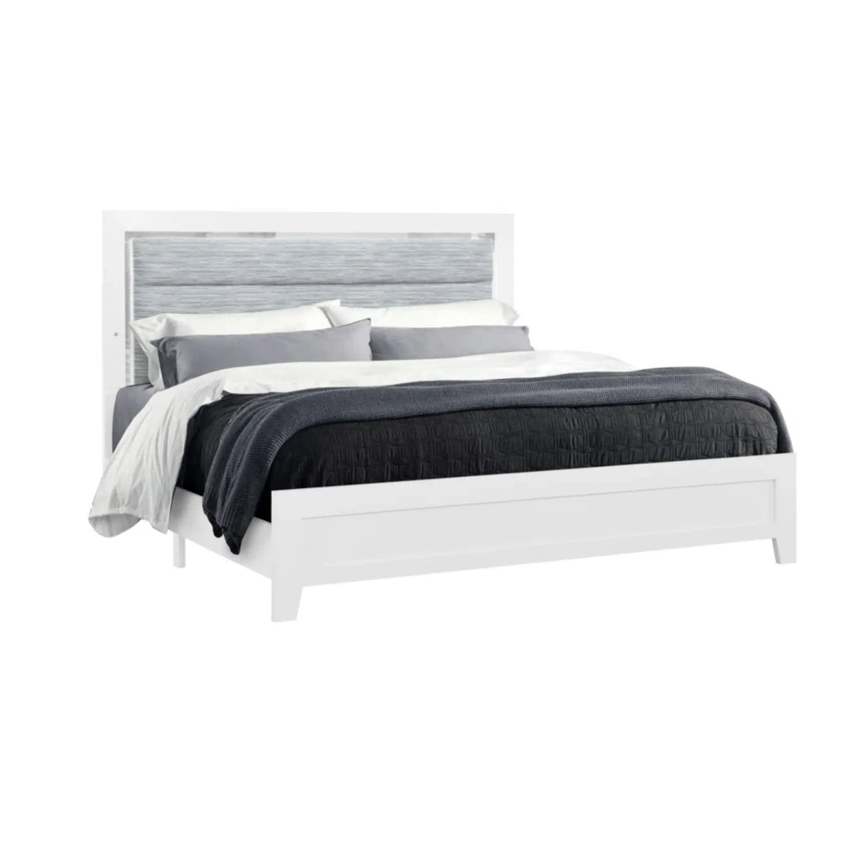 Luccia LED Bedroom Set in White Complete Home Furnish