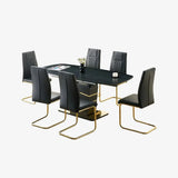 Lysa Extension Dining Set in Black Complete Home Furnish