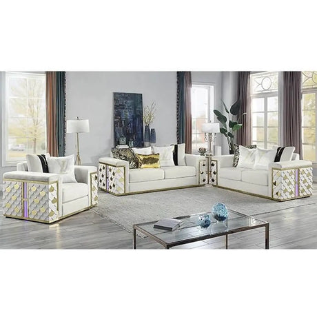 Mod Modern Sofa Set in Cream Galaxy