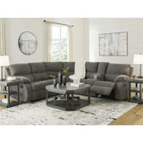 Ashley Museum Reclining Sectional in Pewter Signature Design by Ashley