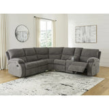 Ashley Museum Reclining Sectional in Pewter Signature Design by Ashley