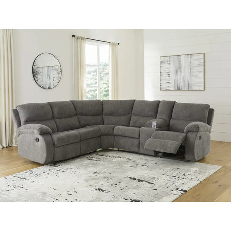 Ashley Museum Reclining Sectional in Pewter Signature Design by Ashley