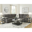 Ashley Museum Reclining Sectional in Pewter Signature Design by Ashley