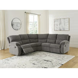 Ashley Museum Reclining Sectional in Pewter Signature Design by Ashley