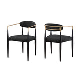 Mykos Dining Chair Set in Black Brassex