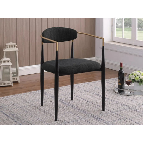 Mykos Dining Chair Set in Black Brassex