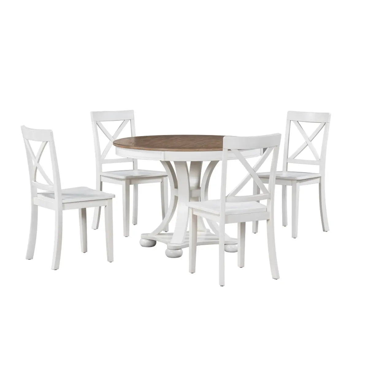 Paige 5-Piece Dining Set in Natural Oak Brassex