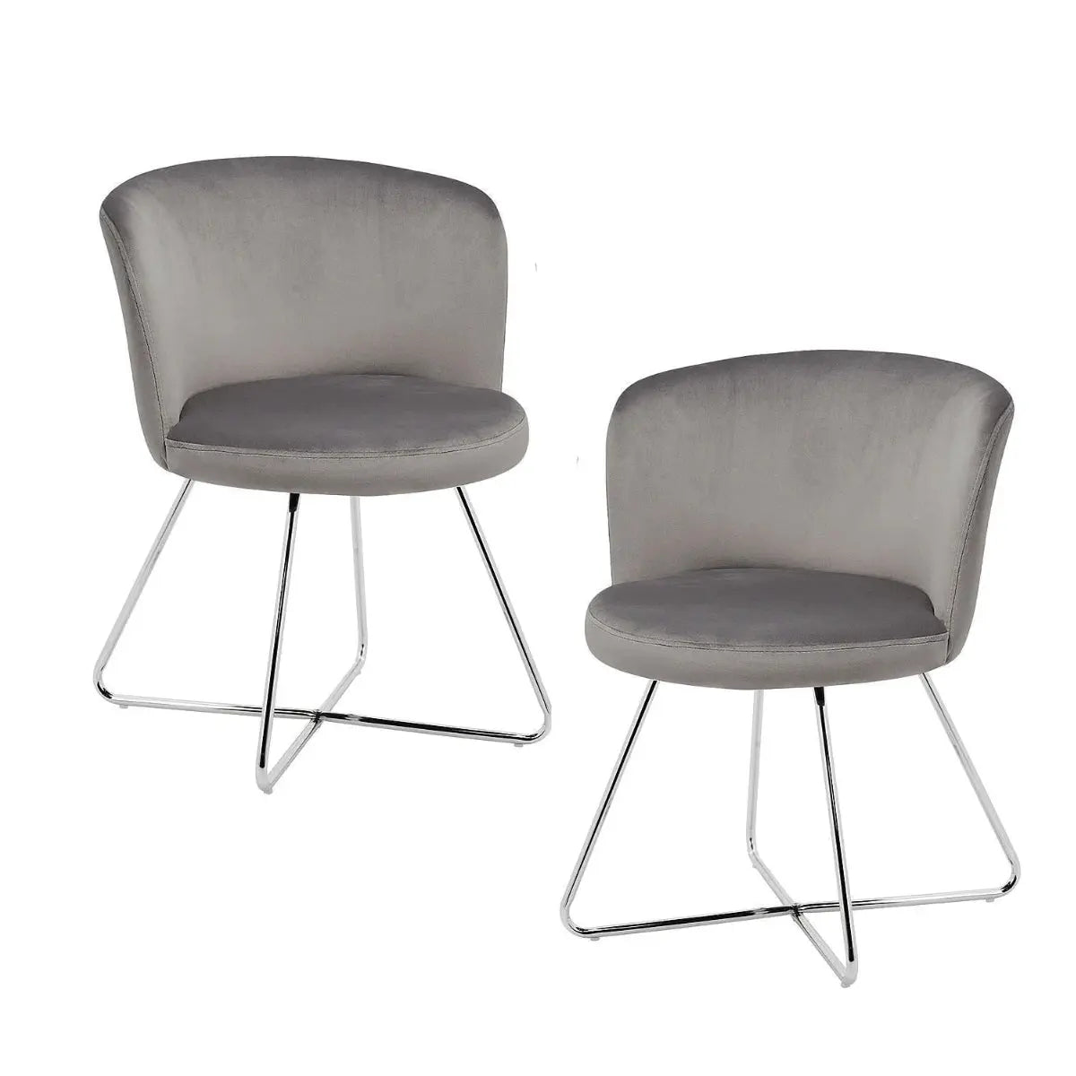 Sansa Chair in Grey Velvet set of 2 Kwality