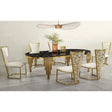 Sterling Oval Marble Dining Set Galaxy