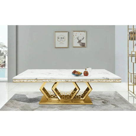 Sunrise Marble and Gold Dining Table - Complete Home Furnish