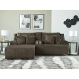 Ashley Top Tier Reclining Sectional Sofa in Chocolate Signature Design by Ashley