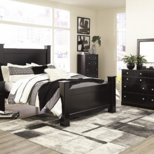 Ashley 6 pc Bedroom Set in Black Color