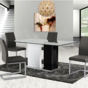 Black and White Geometric Dining Table