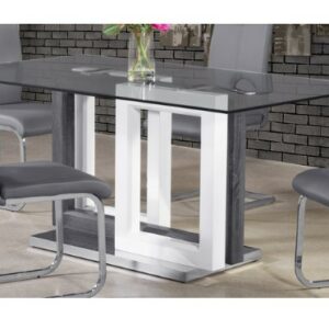 Metal and Wood Modern Dining Table