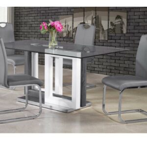 Metal and Wood Modern Dining Table