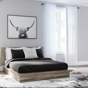Ashley Weathered Brown Low Proifile Panel Bed