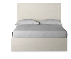Ashley Clean-Lined White Hue Queen Panel Bed