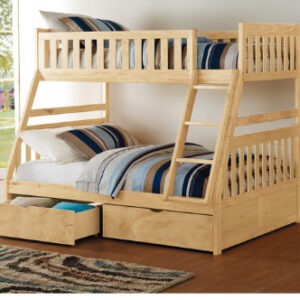 Natural Pine Finish Twin Over Full Bunkbed