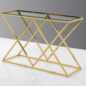 Castor Gold Finish Console Table